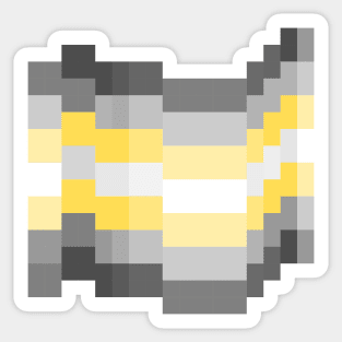 Demigender Pixel Pride Flag Sticker